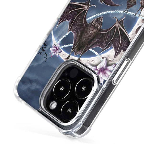 Gothic Moon with Bats and Flowers by Sarah Richter iPhone 15 Pro MagSafe Case